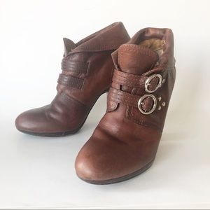 Frye Matilda 2 Strap Brown Leather Ankle Boot 8.5